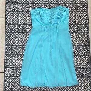 Davids Bridal Sky Blue Dress Embodied and Beaded